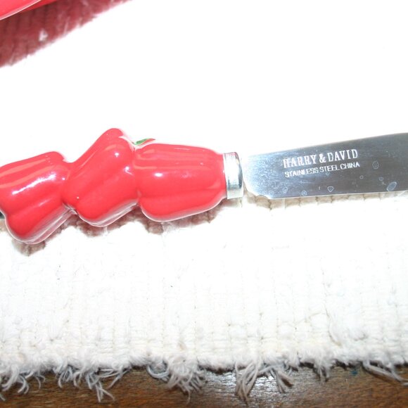 David & Harry Bright Red 2008 Model Cheese Dish w/Spreader R-619 - Picture 3 of 6